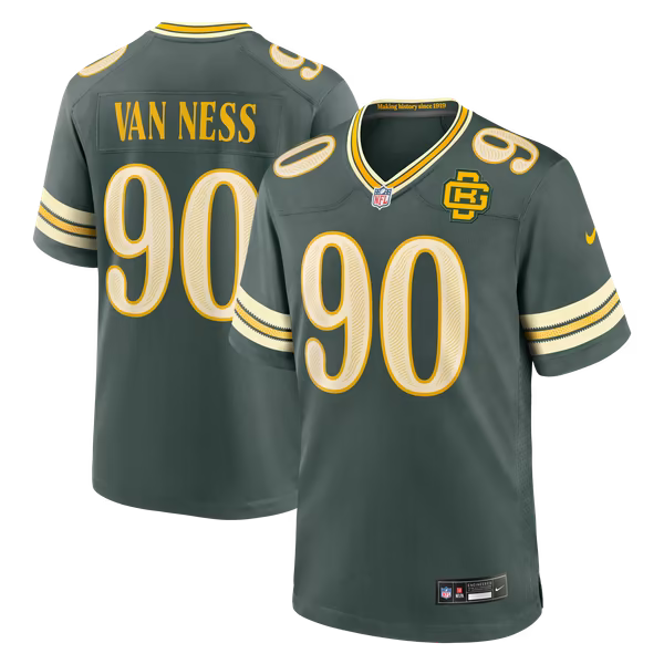 Lukas Van Ness Green Bay Packers Official-Nike 2026 Rivalries Collection Game Jersey - Green