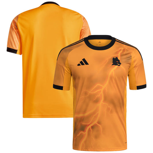 AS Roma  Away Custom Jersey   Authentic Short Sleeve   Orange 2025–26 Premium Fan Edition Soccer Jersey - Orange