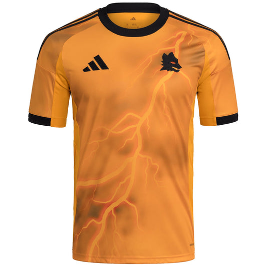 AS Roma  Away Custom Jersey   Authentic Short Sleeve   Orange 2025–26 Premium Fan Edition Soccer Jersey - Orange