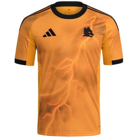 AS Roma  Away Custom Jersey   Authentic Short Sleeve   Orange 2025–26 Premium Fan Edition Soccer Jersey - Orange