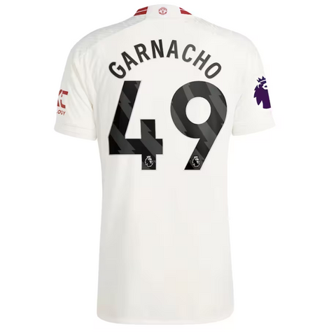 Alejandro Garnacho Manchester United Team 2023/24 Third Player Jersey - White