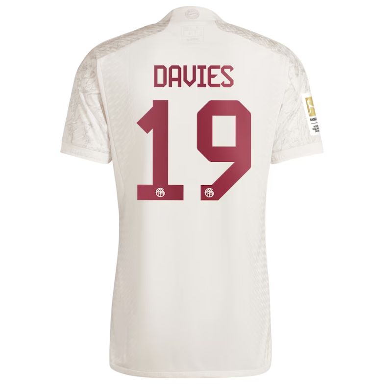 Alphonso Davies Bayern Munich Adidas 2023/24 Third Jersey - White