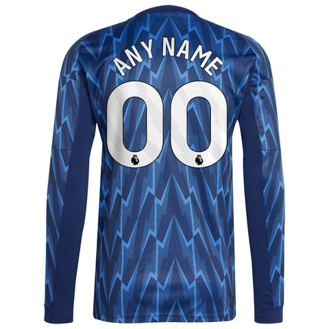 Arsenal adidas 2025/26 Away Long Sleeve Customized Jersey - Blue