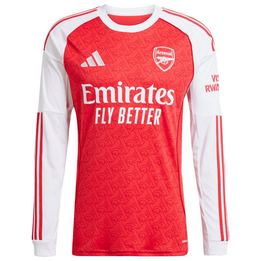 Arsenal adidas 2025/26 Home Long Sleeve Jersey - Red