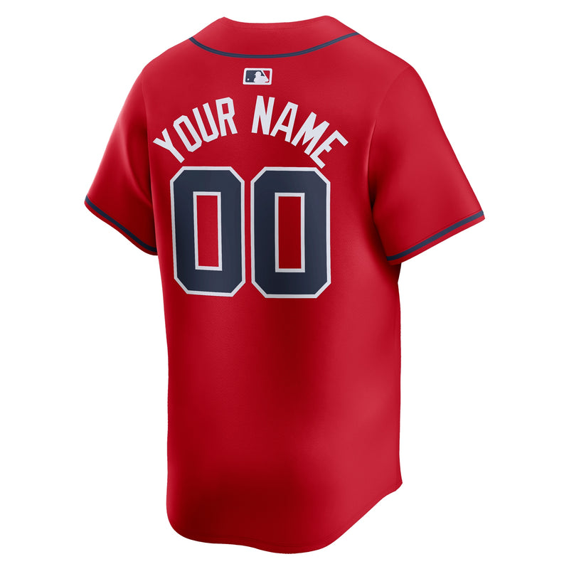 Atlanta Braves Nike Alternate Limited Custom Jersey – Red