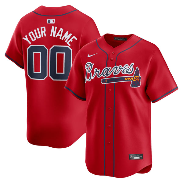 Atlanta Braves Nike Alternate Limited Custom Jersey – Red