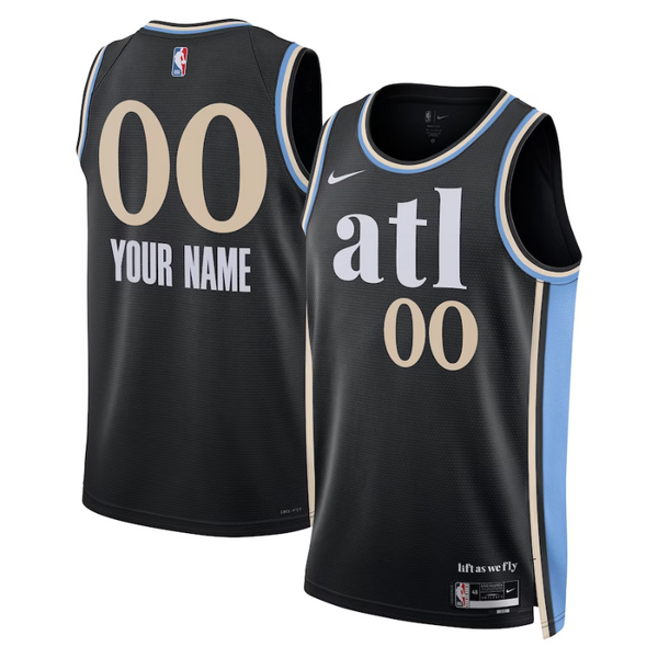 Atlanta Hawks Unisex 2023/24 Custom Swingman Jersey - Black - City Edition