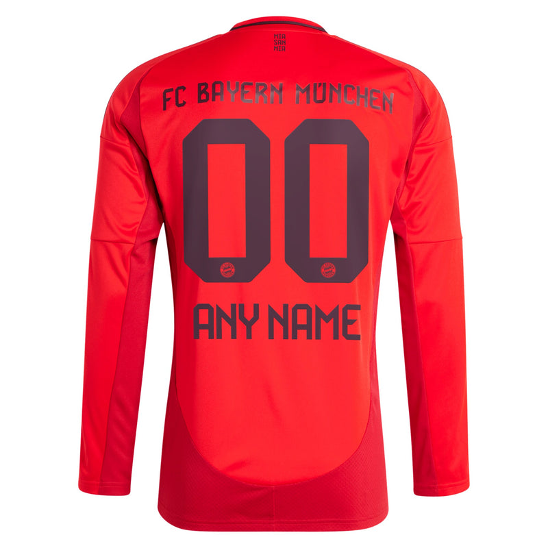 Bayern Munich adidas 2024/25 Home Custom Long Sleeve Custom Jersey - Red