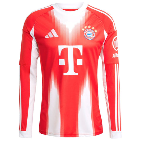 Bayern Munich adidas 2025/26 Home Long Sleeve Custom Jersey - Red