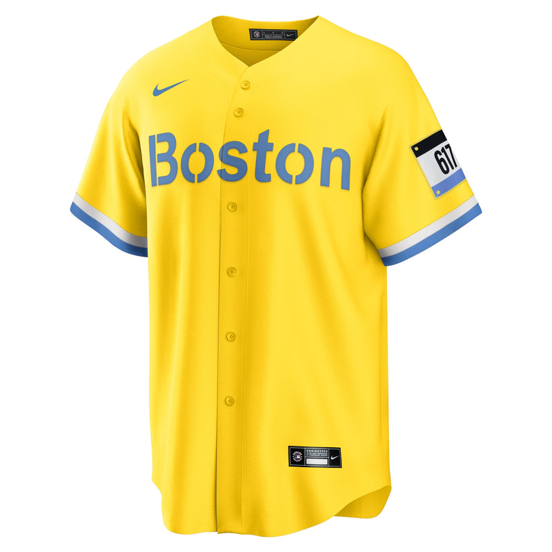 Boston Red Sox Nike City Connect Custom Jersey - Gold/Light Blue