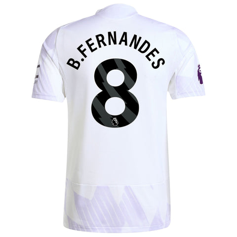 Bruno Fernandes Manchester United  Away Player Jersey   White 2025–26 Premium Fan Edition Soccer Jersey - White