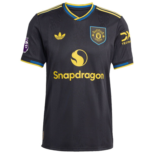 Bruno Fernandes Manchester United  Third Player Jersey   Black 2025–26 Premium Fan Edition Soccer Jersey - Black