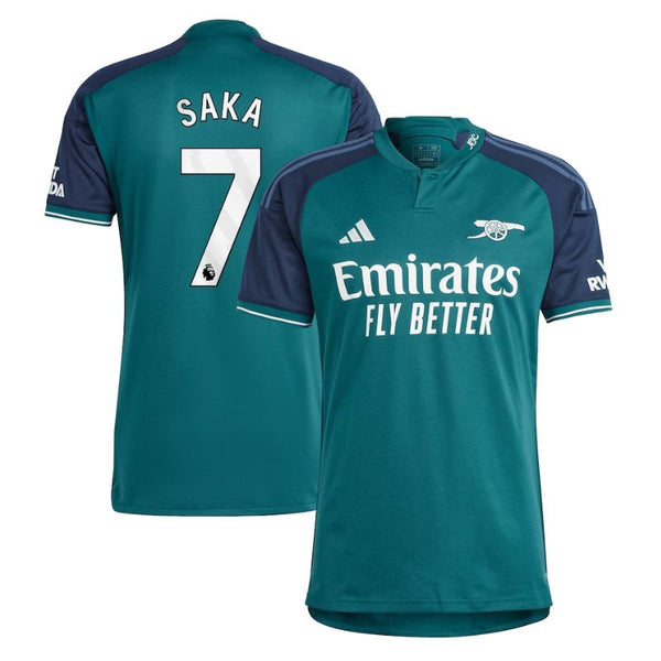 Bukayo Saka Arsenal Adidas 2023/24 Third Player Jersey - Green