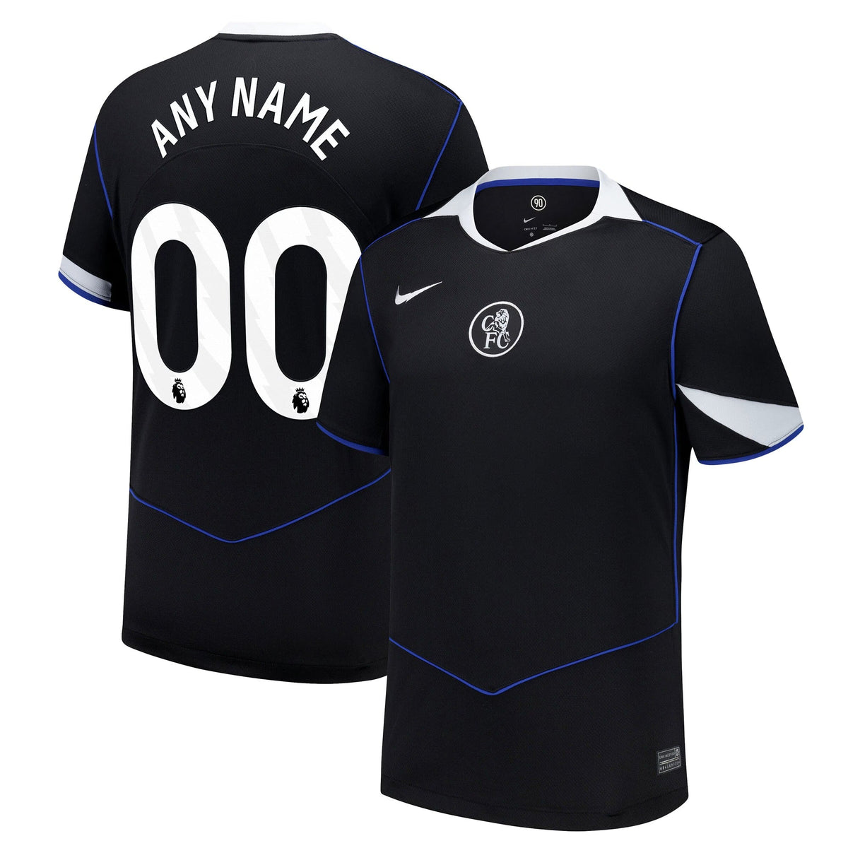 Chelsea  Third Custom Jersey   Black 2025–26 Premium Fan Edition Soccer Jersey - Black
