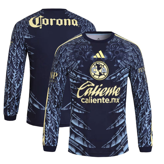 Club America  Away Long Sleeve Jersey   Navy 2025–26 Premium Fan Edition Soccer Jersey - Navy