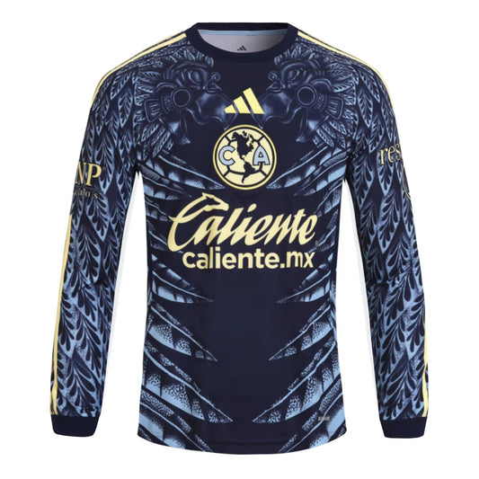 Club America  Away Long Sleeve Jersey   Navy 2025–26 Premium Fan Edition Soccer Jersey - Navy