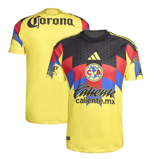 Club America adidas 2025/26 Home Custom Jersey - Yellow