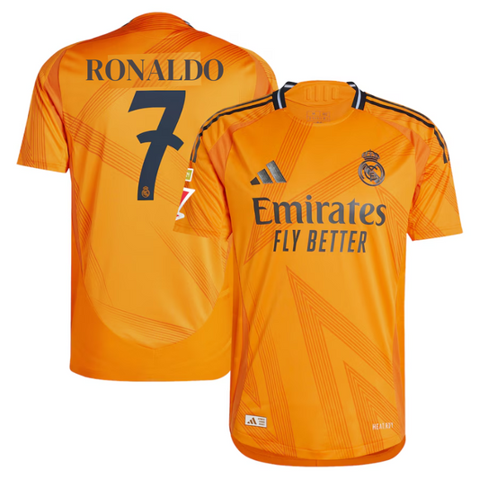 Ronaldo 7 Real Madrid Shirt 2024/25 Away adidas Jersey - Orange
