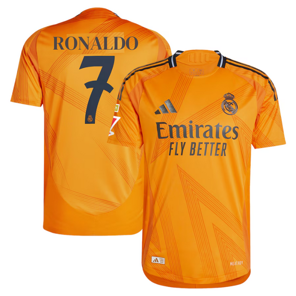 Cristiano Ronaldo 7 Real Madrid Shirt 2024/25 Away adidas Jersey - Orange