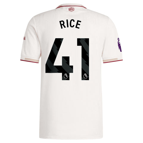 Declan Rice Arsenal adidas 2025/26 Third Player Jersey - White