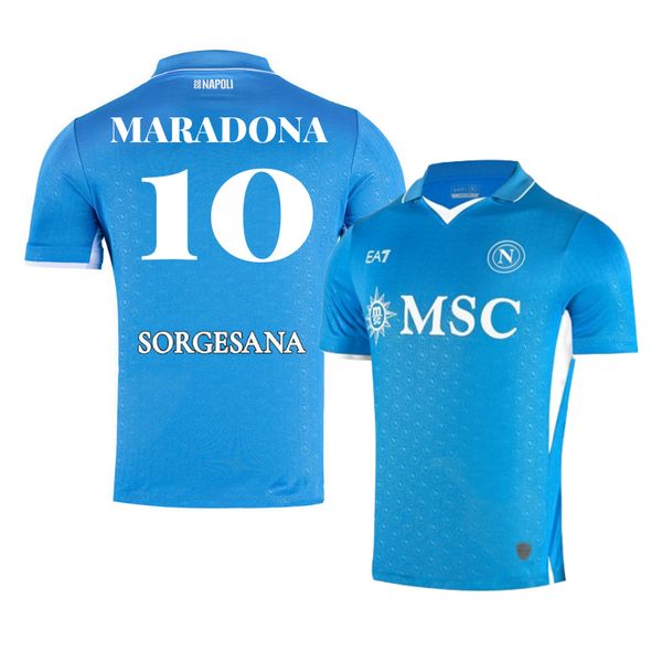 Diego Maradona 10 Official SSC Napoli Shirt 2024/2025 sky blue home match shirt - Blue