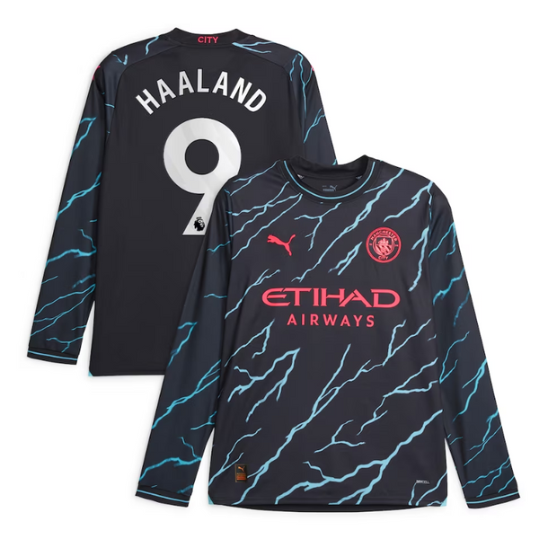 Erling Haaland Manchester City 2023/24 Third Long Sleeve Player Jersey - Navy