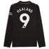 Erling Haaland Manchester City Puma 2025/26 Away Long Sleeve Player Jersey - Black - Jersey Teams World