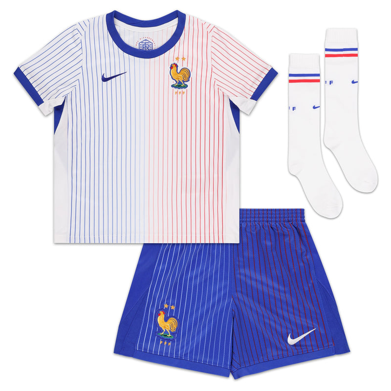 France National Team Nike Preschool 2024 Away Custom Stadium Kit Set - White