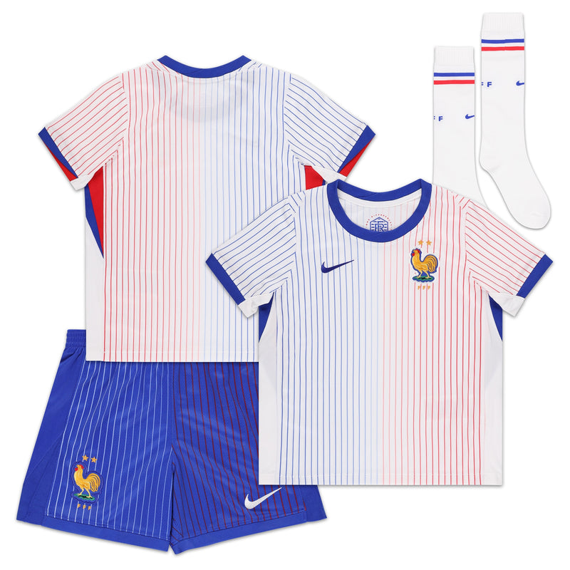 France National Team Nike Preschool 2024 Away Custom Stadium Kit Set - White