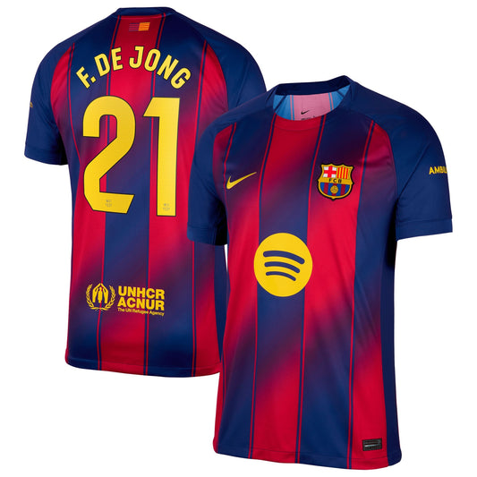 Frenkie de Jong Barcelona Nike 2025/26 Home Replica Jersey - Navy