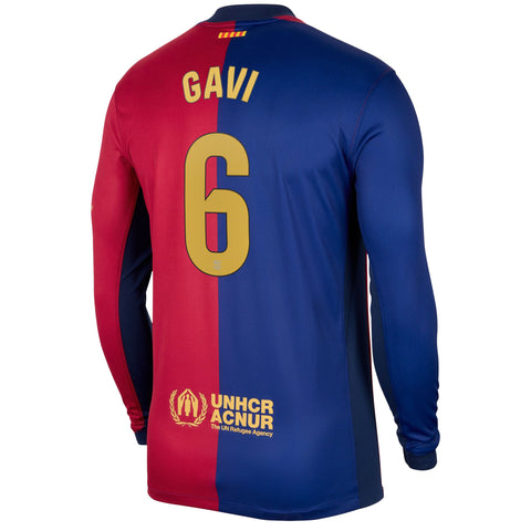 Gavi Barcelona Nike 2024/25 Home Long Sleeve Player Jersey - Royal