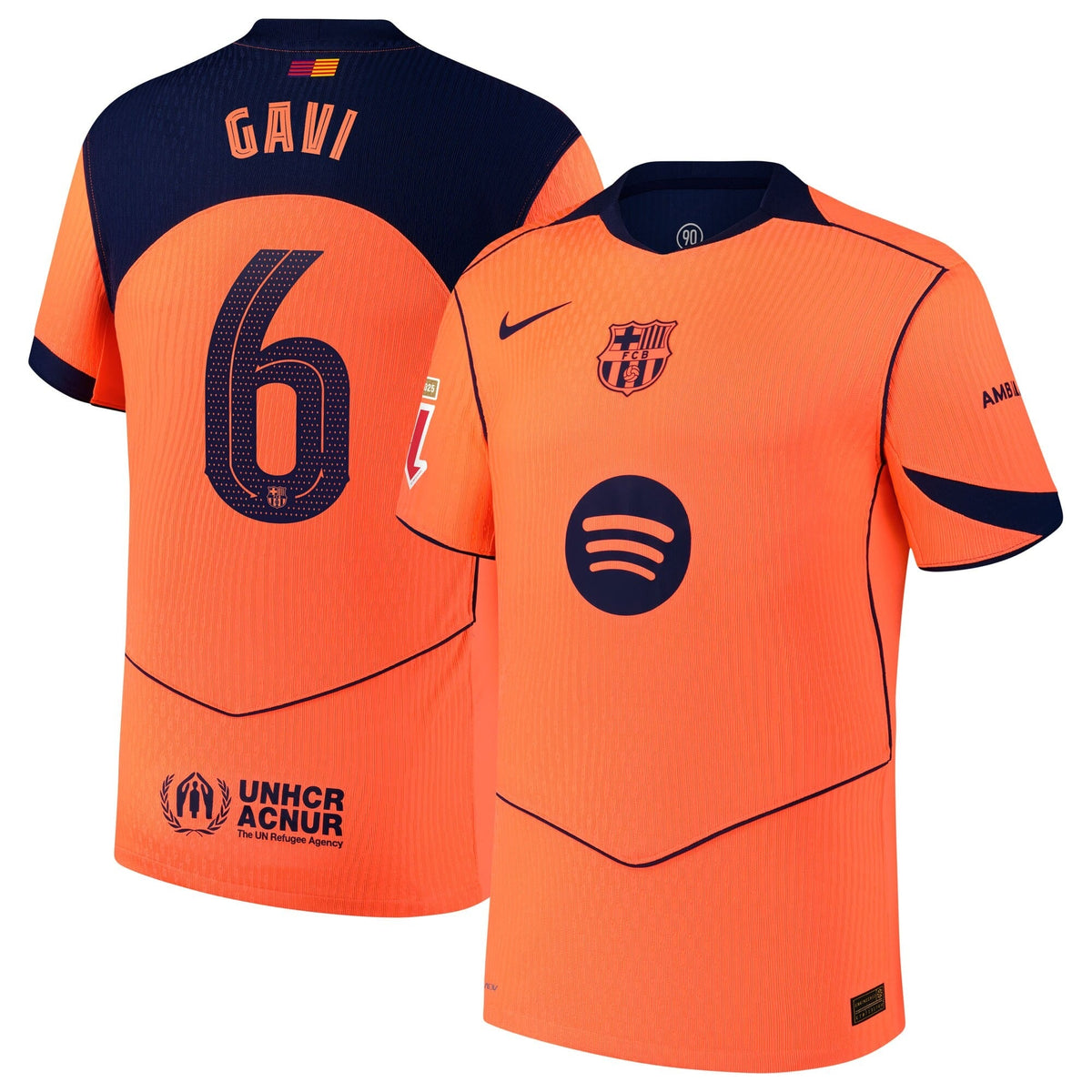 Gavi Barcelona  Third Player Jersey   Orange 2025–26 Premium Fan Edition Soccer Jersey - Orange