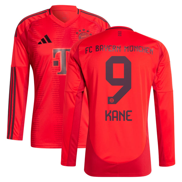Harry Kane Bayern Munich adidas 2024/25 Home Custom Long Sleeve Player Jersey - Red