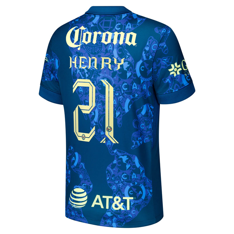 Henry Martin Club America Nike 2024/25 Shirt Away Player Jersey - Blue