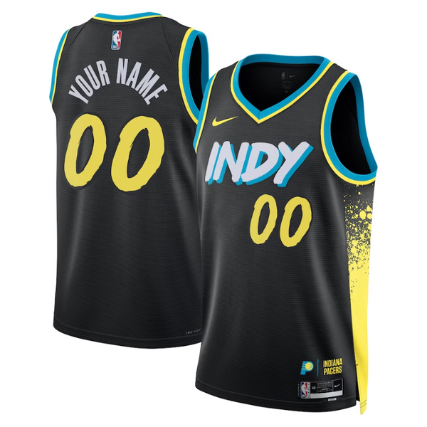 Indiana Pacers Unisex 2023/24 Custom Swingman Jersey - Black - City Edition