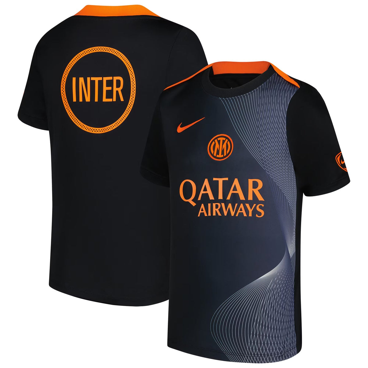 Inter Milan  Third Academy Pro Pre Match Performance Top   Black 2025–26 Premium Fan Edition Soccer Jersey - Black
