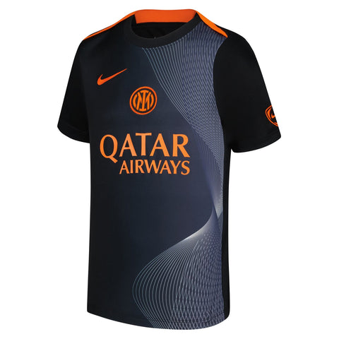 Inter Milan  Third Academy Pro Pre Match Performance Top   Black 2025–26 Premium Fan Edition Soccer Jersey - Black