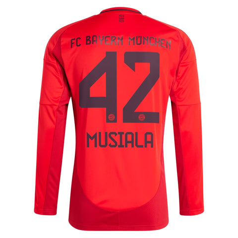 Jamal Musiala Bayern Munich adidas 2024/25 Home Custom Long Sleeve Player Jersey - Red