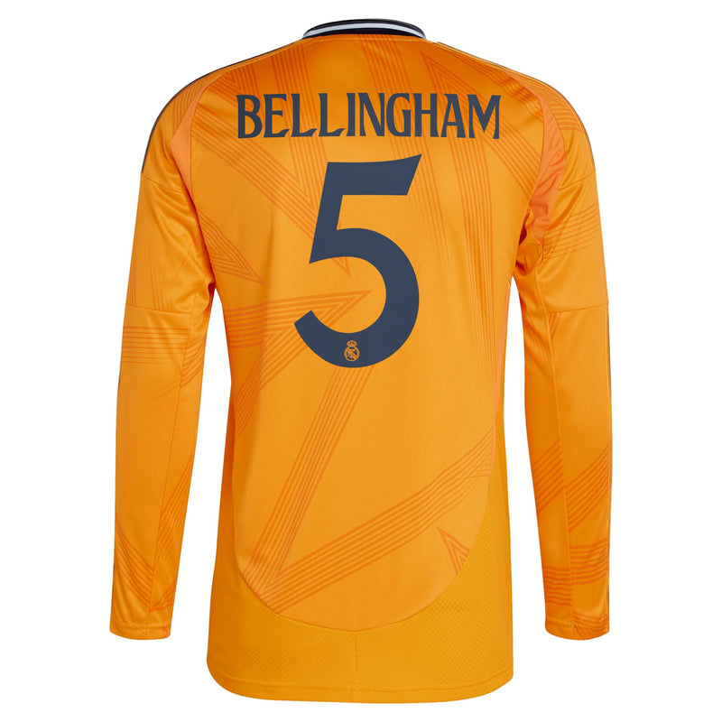 Jude Bellingham Real Madrid adidas 2024/2025 Away Long Sleeve Player Jersey - Orange