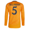 Jude Bellingham Real Madrid adidas 2024/2025 Away Long Sleeve Player Jersey - Orange