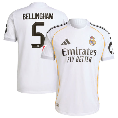 Jude Bellingham Real Madrid adidas 2025/26 Home Authentic Jersey - White