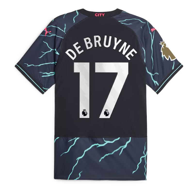 Kevin De Bruyne Manchester City 2023/24 Third Player Jersey - Navy