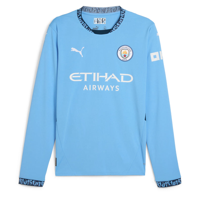 Kevin De Bruyne Manchester City Puma 2024/25 Home Long Sleeve Player Jersey - Light Blue