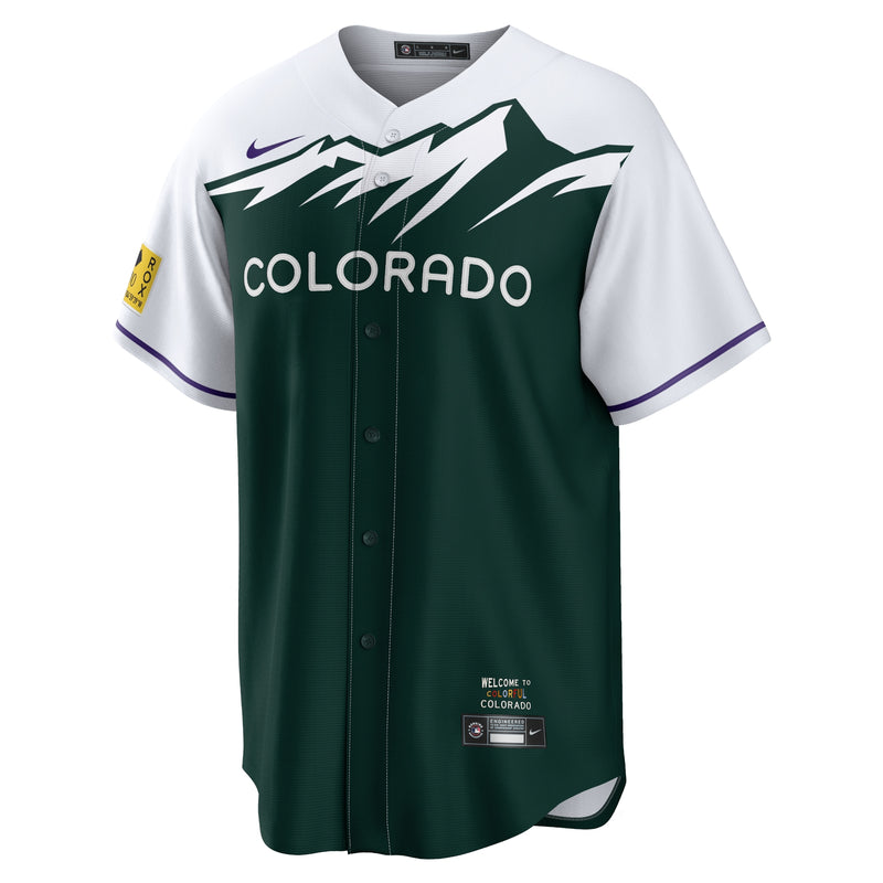 Kris Bryant Colorado Rockies Nike City Connect Player Jersey - White/Forest Green