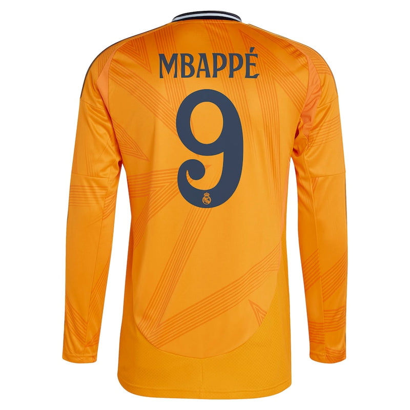 Kylian Mbappé Real Madrid adidas 2024/25 Away Long Sleeve Player Jersey - Orange