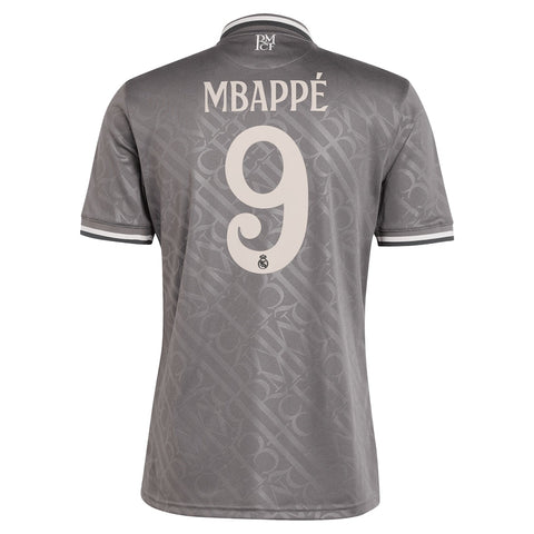 Kylian Mbappé Real Madrid adidas 2024/25 Third Player Jersey - Charcoal