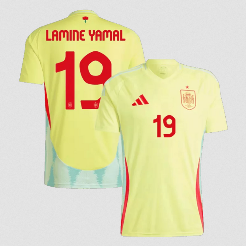 Lamine Yamal 19 adidas Spain Shirt 2024-2025 Away Jersey - Yellow