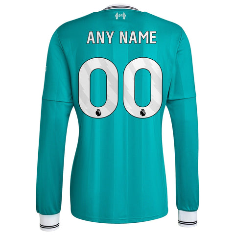 Liverpool  Third Long Sleeve Custom Jersey   Green 2025–26 Premium Fan Edition Soccer Jersey - Green