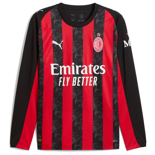 Luka Modric AC Milan  Home Long Sleeve Jersey   Red 2025–26 Premium Fan Edition Soccer Jersey - Red