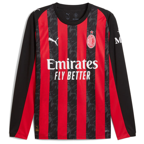 Luka Modric AC Milan  Home Long Sleeve Jersey   Red 2025–26 Premium Fan Edition Soccer Jersey - Red